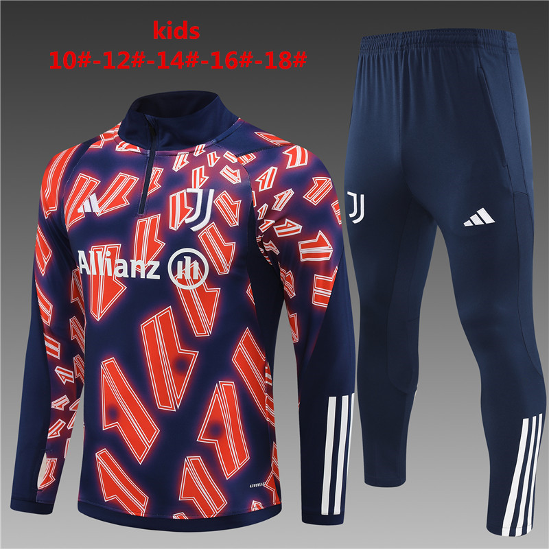 Unisex Juventus 2024/25 Half-Zip Kids Sweater+Pant 14001