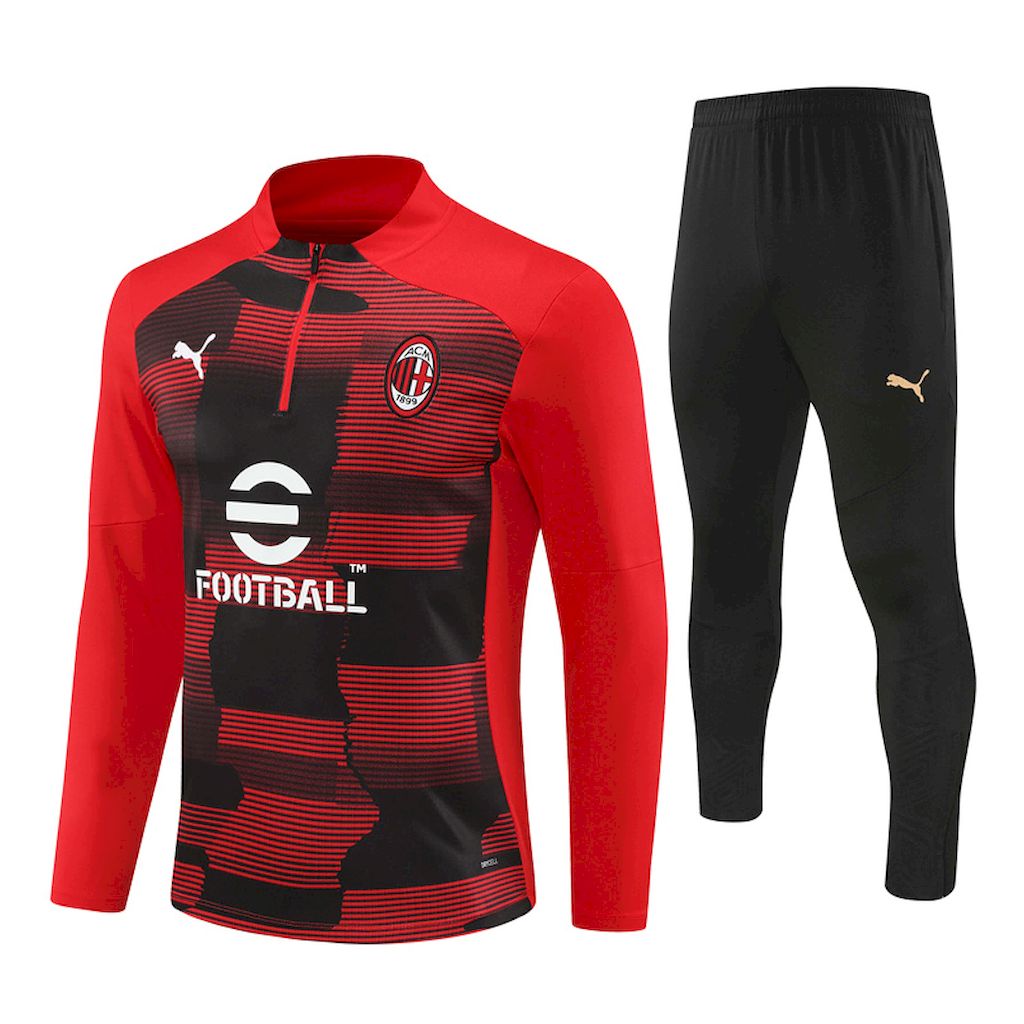 Unisex AC Milan 2024/25 Half-Zip Adult Sweater+Pant 14001