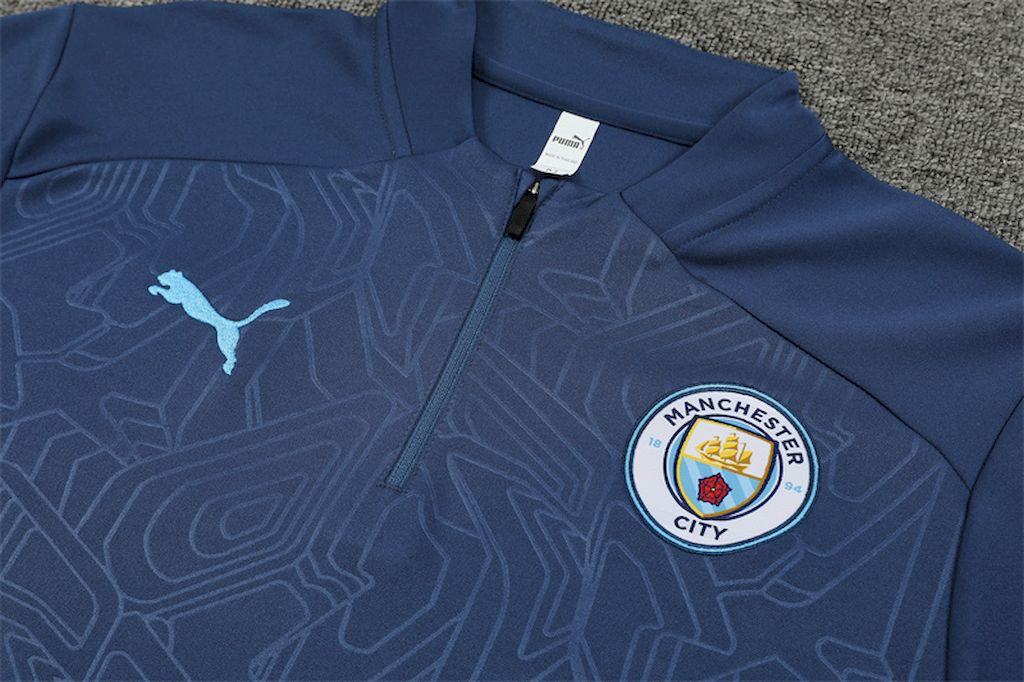 Unisex Manchester City 2024/25 Half-Zip Adult Sweater+Pant 14001 - Image 3