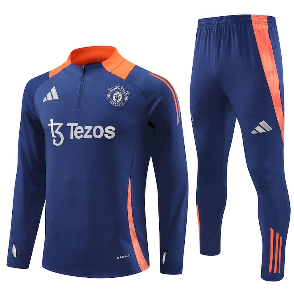 Unisex Manchester United 2024/25 Half-Zip Adult Sweater+Pant 14001
