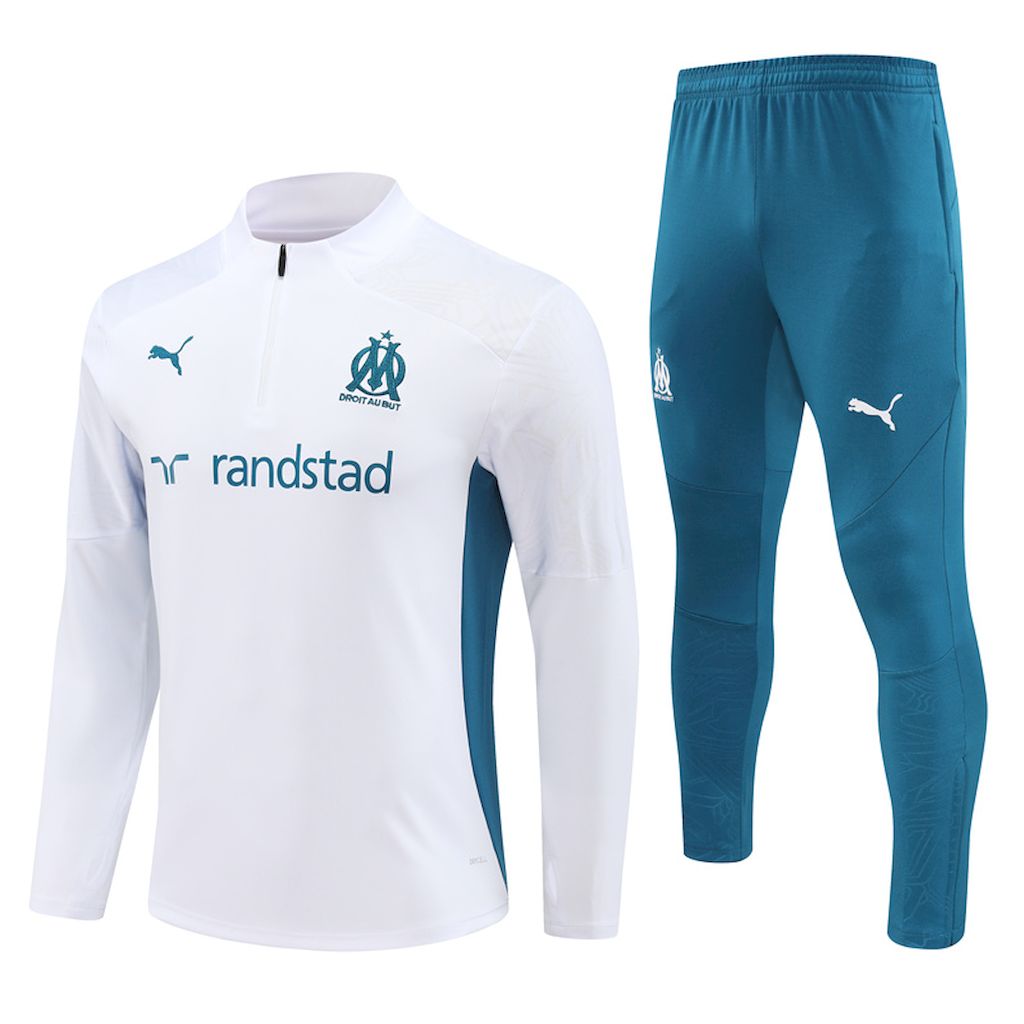 Unisex Olympique Marseille 2024/25 Half-Zip Adult Sweater+Pant 14001