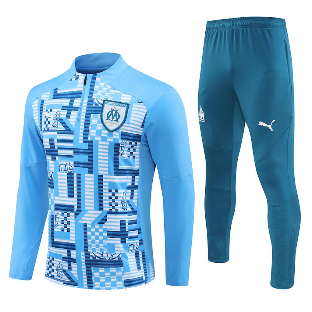 Unisex Olympique Marseille 2024/25 Half-Zip Adult Sweater+Pant 14001
