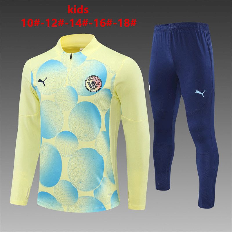Unisex Manchester City 2024/25 Half-Zip Kids Sweater+Pant 14001