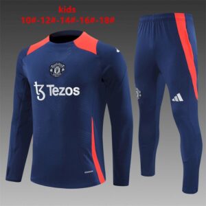 Unisex Manchester United 2024/25 Half-Zip Kids Sweater+Pant 14001