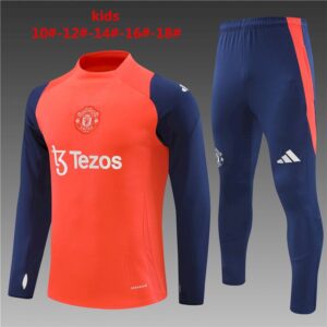 Unisex Manchester United 2024/25 Half-Zip Kids Sweater+Pant 14001