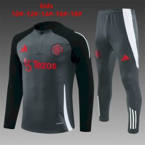Unisex Manchester United 2024/25 Half-Zip Kids Sweater+Pant 14001