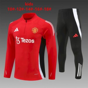 Unisex Manchester United 2024/25 Half-Zip Kids Sweater+Pant 14001