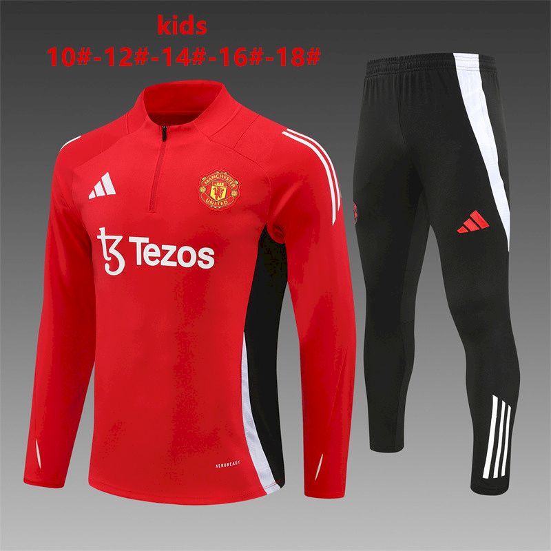 Unisex Manchester United 2024/25 Half-Zip Kids Sweater+Pant 14001