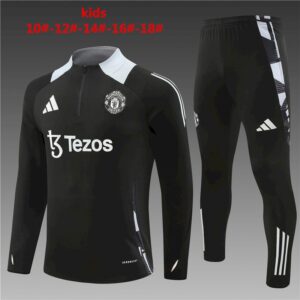Unisex Manchester United 2024/25 Half-Zip Kids Sweater+Pant 14001