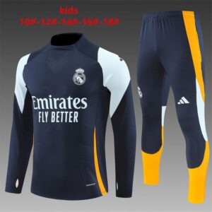 Unisex Real Madrid 2024/25 Half-Zip Kids Sweater+Pant 14001