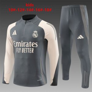 Unisex Real Madrid 2024/25 Half-Zip Kids Sweater+Pant 14001