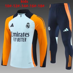 Unisex Real Madrid 2024/25 Half-Zip Kids Sweater+Pant 14001