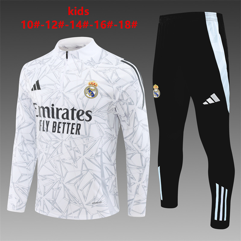 Unisex Real Madrid 2024/25 Half-Zip Kids Sweater+Pant 14001