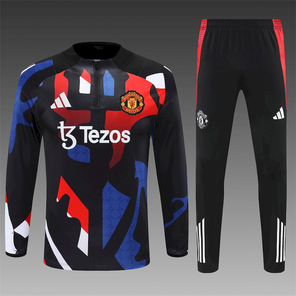 Unisex Manchester United 2024/25 Half-Zip Adult Sweater +Pant 14001