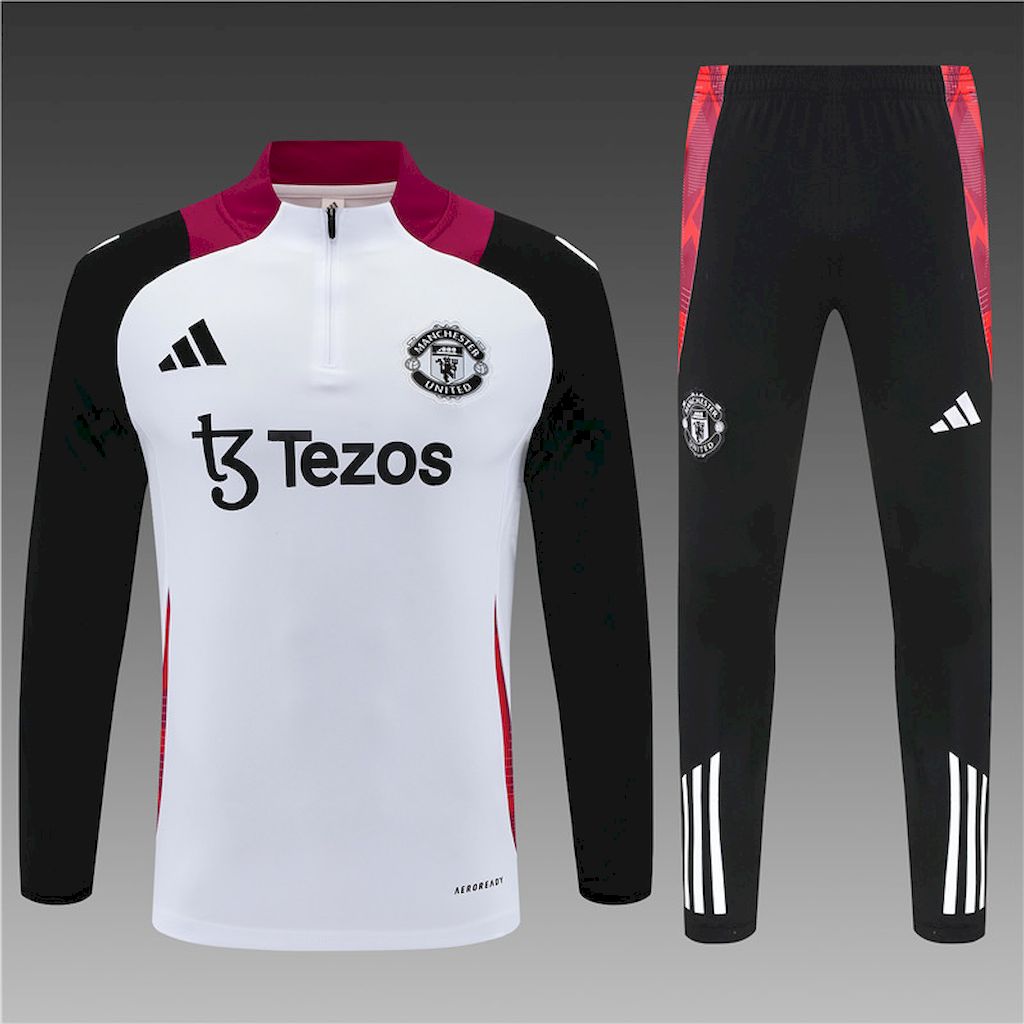 Unisex Manchester United 2024/25 Half-Zip Adult Sweater+Pant 14001