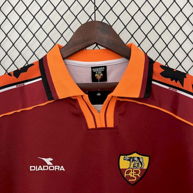 AS Roma 1998/99 Home Retro Jersey - Image 4