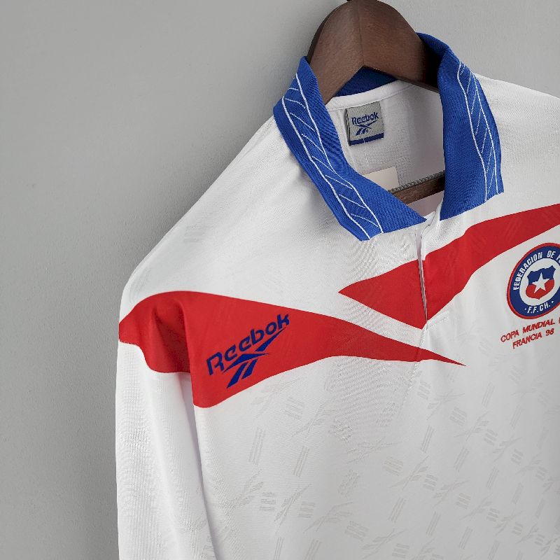 Chile 1998 Away Long Sleeves Retro Jersey - Image 6