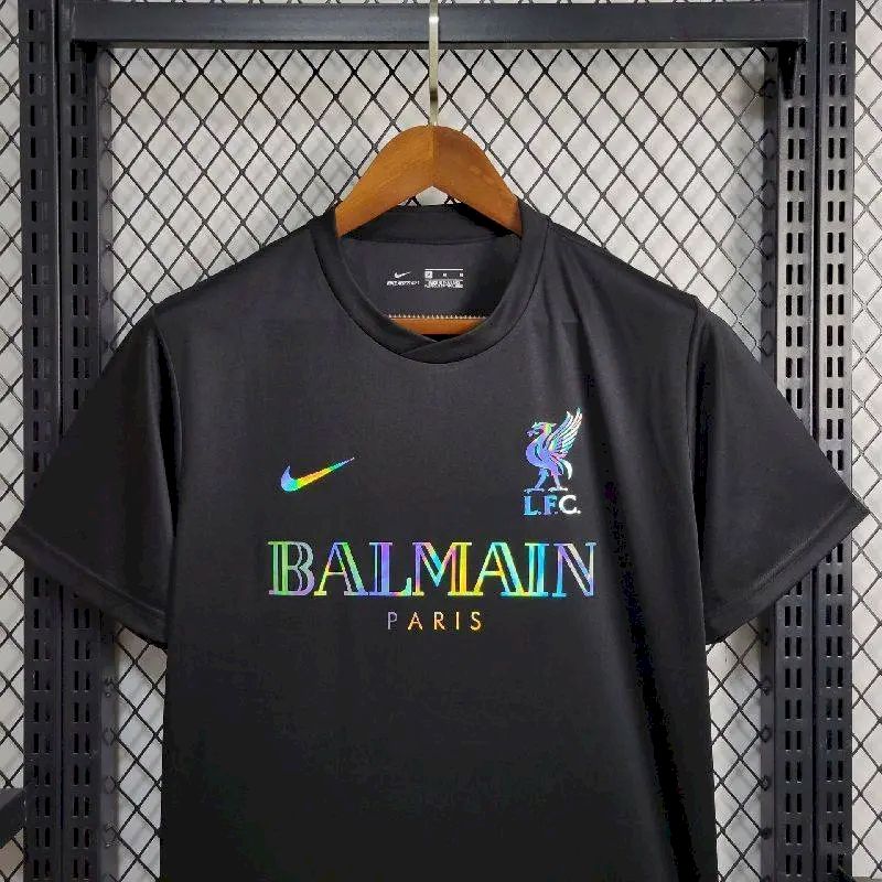 Liverpool 2024/25 Balmain Co-Branded Edition T-shirt - Image 2