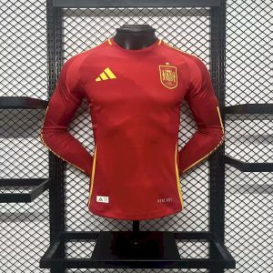 Spain 2024/25 Euro Home Long Sleeves Jersey Player Version