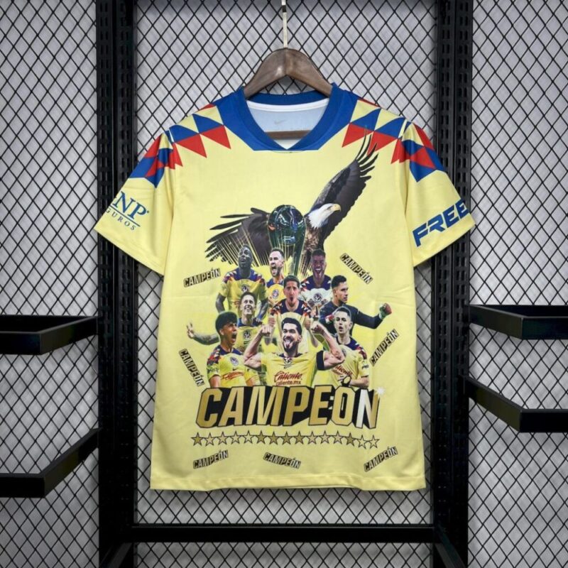 Club America 2024/25 15 Champions Yellow Commemorative Edition Jersey - Image 5