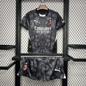 AC Milan 2024/25 Goalkeeper Jersey Black Kids Kit
