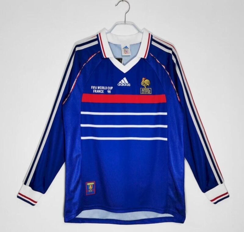 France 1998 World Cup Home Long Sleeves Retro Jersey