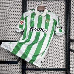 Real Betis 2024/25 With Sponsors And Patch Home Jersey