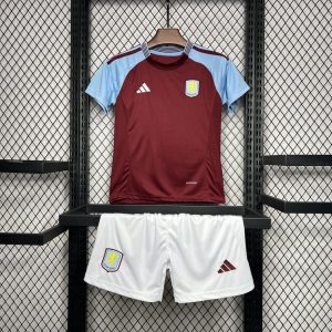 Aston Villa 2024/25 Home Kids Kit