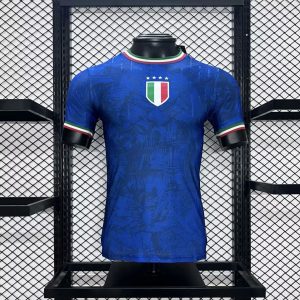 Italy 2024/25 Euro Blue co-branded version Jersey Player Version