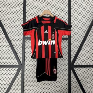 AC Milan 2006/07 Home Kids Retro Jersey And Shorts