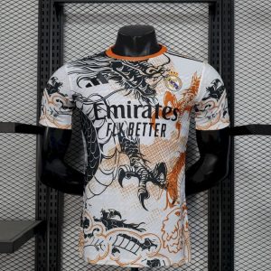 Real Madrid 2025/26 Black and white dragon version Jersey Player Version