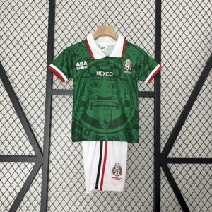 Mexico 1998 Home Kids Retro Jersey And Shorts