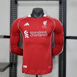 Liverpool 2025/26 Home Long Sleeves Jersey Player Version