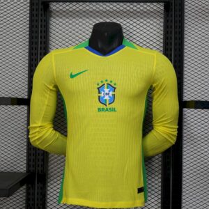 Brazil 2025/26 Home Long Sleeves Jersey Player Version