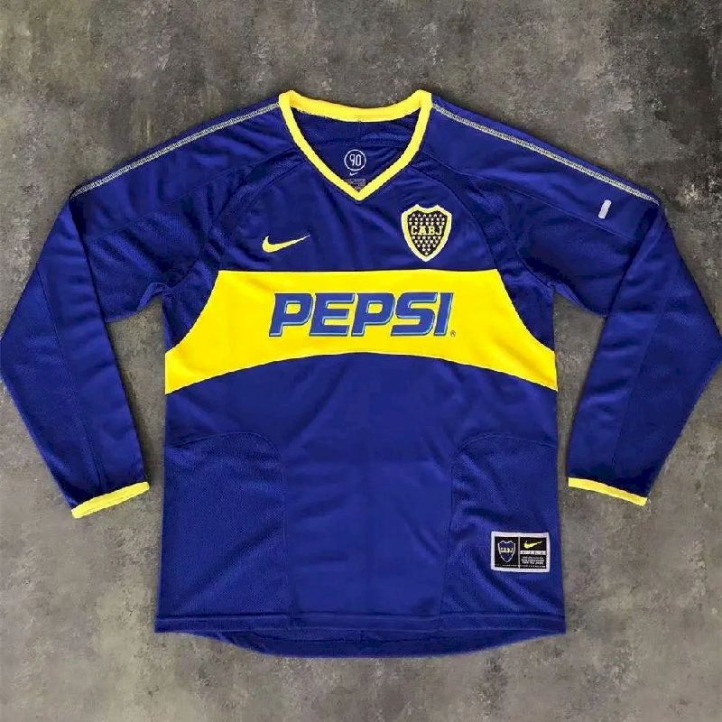Boca Juniors 2003-2004 Home Long Sleeves Retro Jersey - Image 3