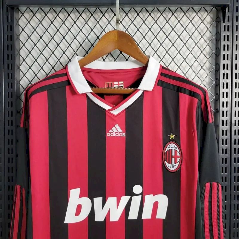 AC Milan 2009/10 Home Long Sleeves Retro Jersey - Image 8