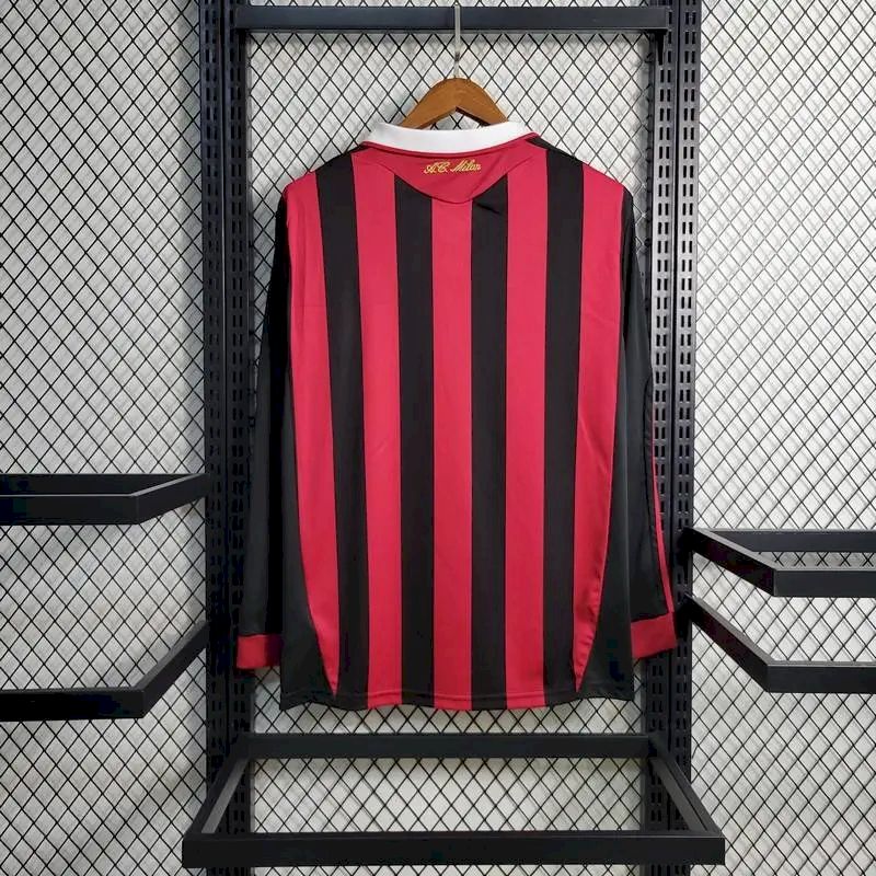 AC Milan 2009/10 Home Long Sleeves Retro Jersey - Image 9