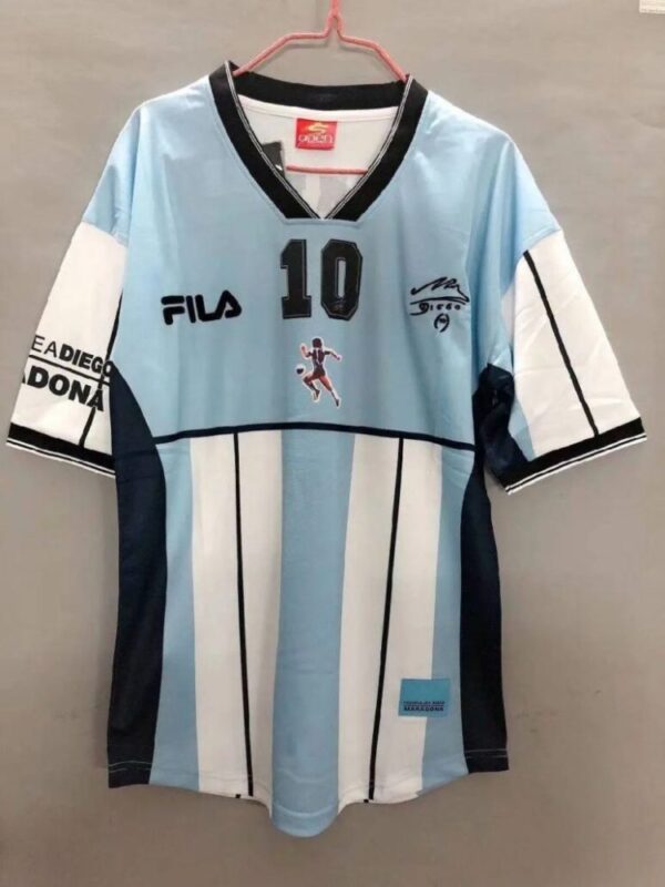 Argentina 2001 Diego Maradona Testimonial Retro Jersey - Image 3