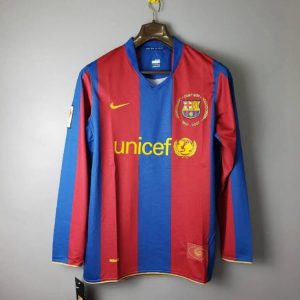 Barcelona 2007/08 Home Long Sleeves Retro Jersey