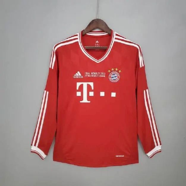 Bayern Munich 2013/14 Home Champions League Long Sleeve Retro Jersey