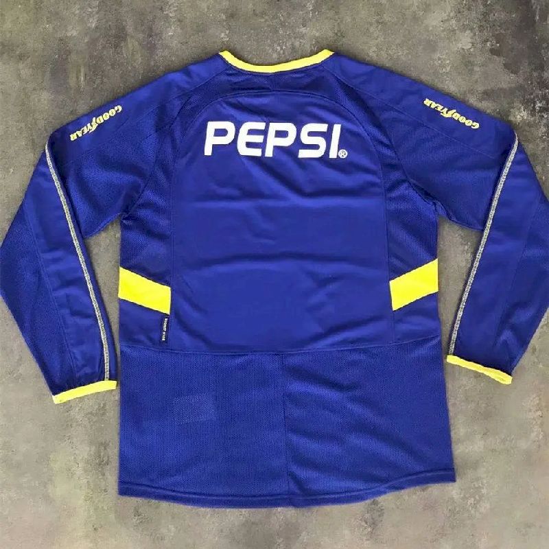 Boca Juniors 2003-2004 Home Long Sleeves Retro Jersey - Image 4