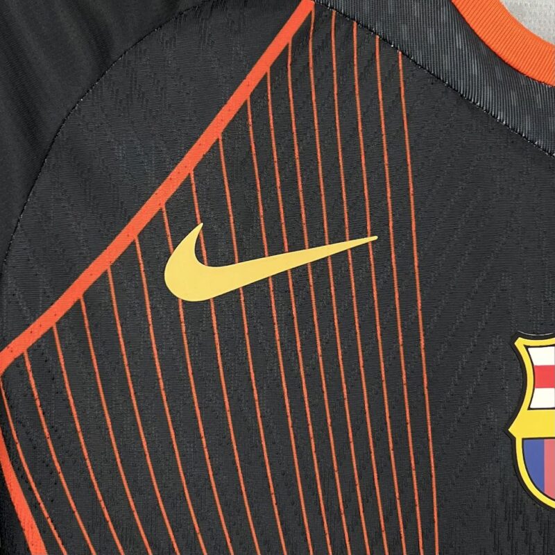 Barcelona 2025/26 black orange special edition Jersey (With Champions League) - Image 5