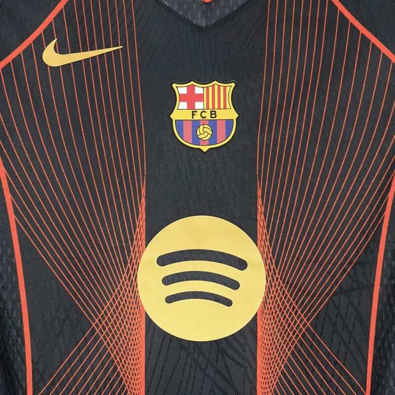 Barcelona 2025/26 black orange special edition Jersey (With Champions League) - Image 4