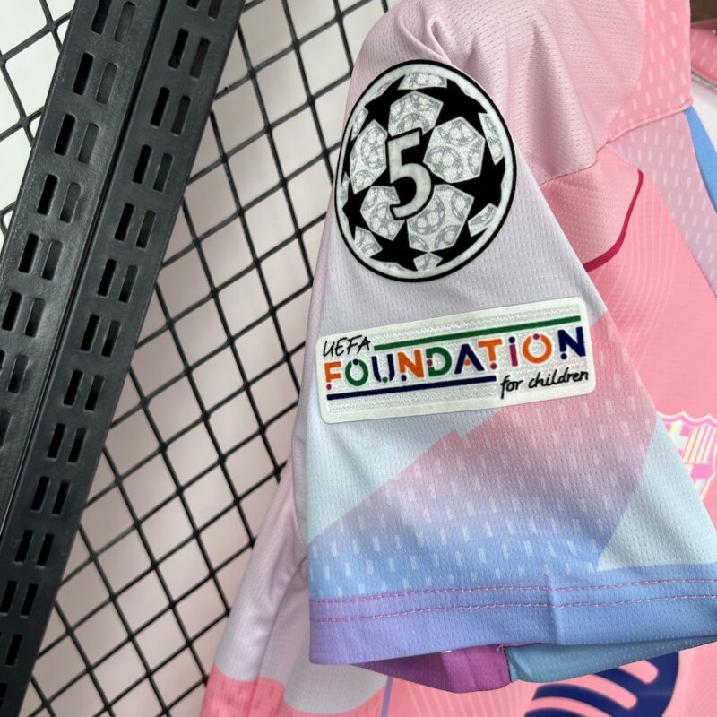 Barcelona 2025/26 pink special edition Jersey (With Champions League) - Image 4