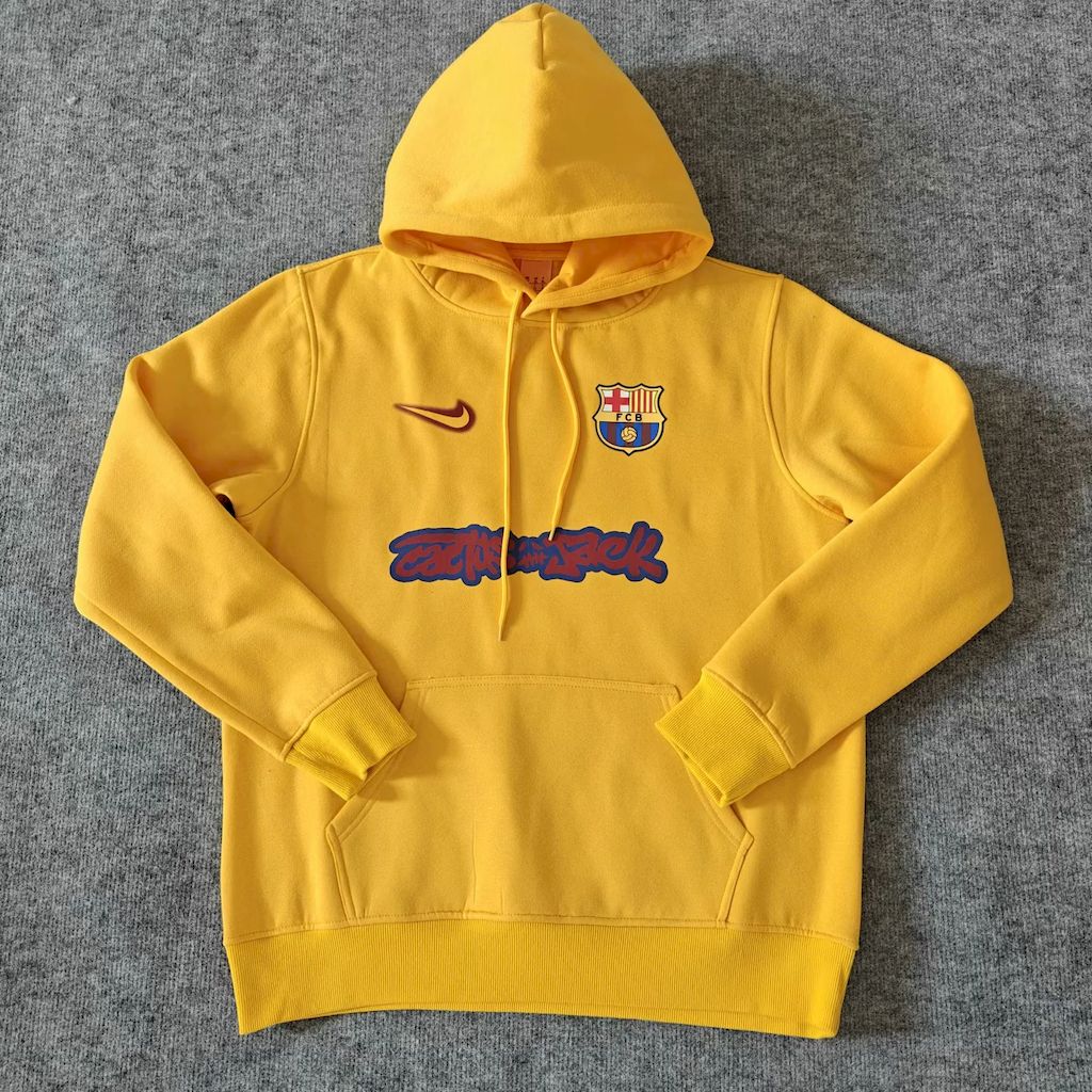 Barcelona 2025 Travis Scott Edition Yellow Football Hoodie