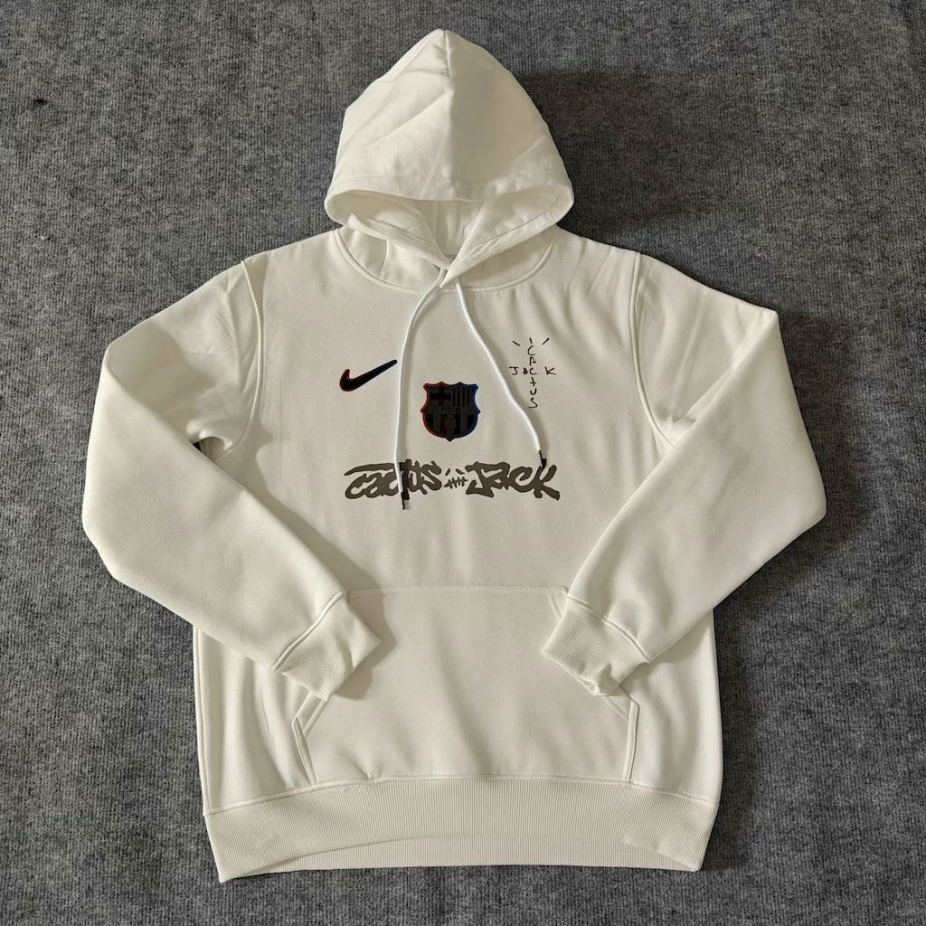 Barcelona 2025 Travis Scott Edition White Football Hoodie