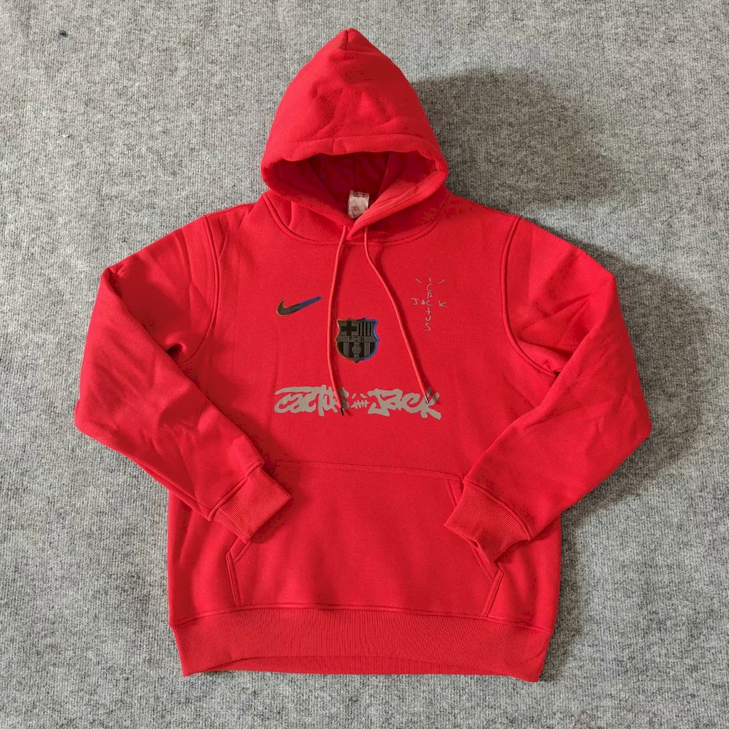 Barcelona 2025 Travis Scott Edition Red Football Hoodie