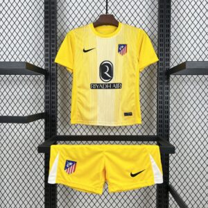 Atletico Madrid 2025/26 Yellow Goalkeeper Kids Kit