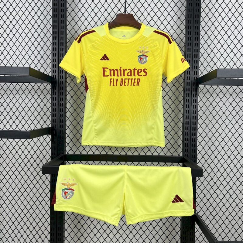 Benfica 2025/26 Yellow Goalkeeper Kids Kit