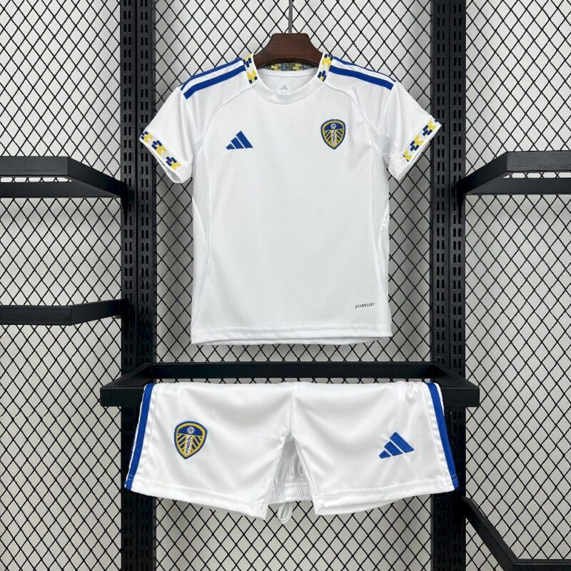 Leeds United F.C. 2025/26 Home Jersey Kids Kit